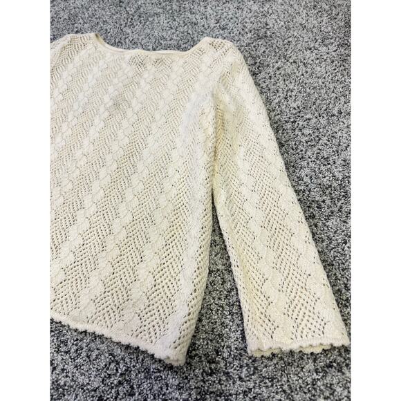 VINTAGE St. John Collection Cream Knit Sweater, Women’s Sz 4, Made in USA Classy - Picture 6 of 11